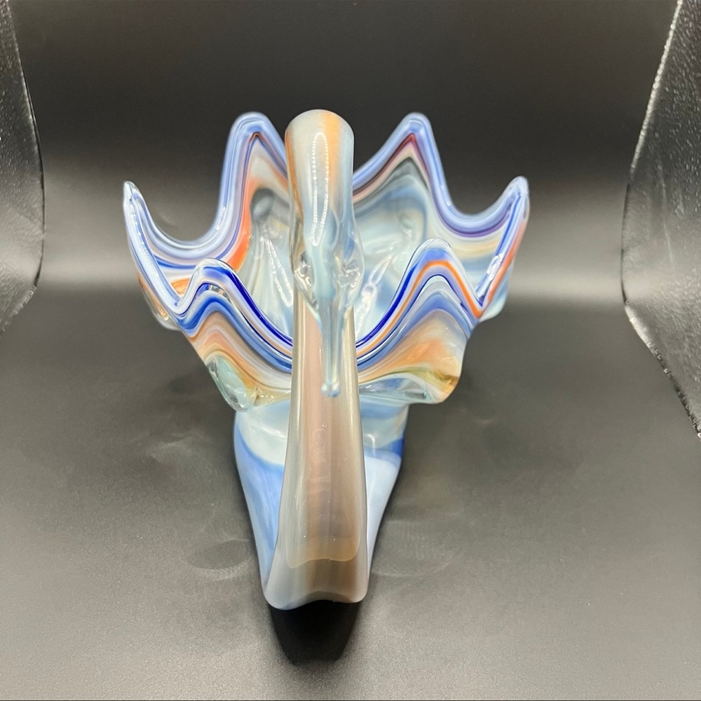 Vintage Hand-blown Art Glass Swan Bowl/Planter - Picture 8 of 11